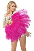 Charger l'image dans la visionneuse de galerie, Beginner Hot pink Marabou & Ostrich Feather fan 21"x 38" - hotfans