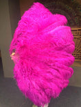 Bild in Galerie-Betrachter laden, Hot pink Professional Triple Layers Ostrich Feather Fan 34"x 65" - hotfans