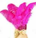 ギャラリービューアーに画像を読み込み、 Hot pink Showgirl Open Face Ostrich feather Headdress - hotfans