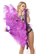 Load image into Gallery viewer, Orchid intermediate 2 layers Ostrich Feather Fan 30"x 54" - hotfans