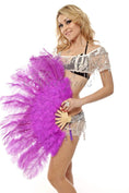 Load image into Gallery viewer, Beginner Lavender Marabou & Ostrich Feather fan 21"x 38" - hotfans