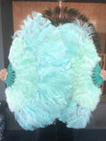 Charger l'image dans la visionneuse de galerie, Beginner Mint green Marabou & Ostrich Feather fan 21"x 38" - hotfans