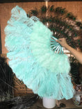 Charger l'image dans la visionneuse de galerie, Beginner Mint green Marabou & Ostrich Feather fan 21"x 38" - hotfans