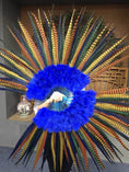 Load image into Gallery viewer, mix color Marabou & Pheasant Feather Fan 29"x 53" with Travel leather Bag - hotfans