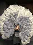 Carica l'immagine nel visualizzatore Galleria, Mix Light gray & gray Advanced XL 2 Layer Ostrich Feather Fan 34''x 60'' - hotfans