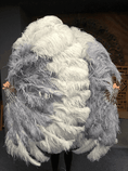 Carica l'immagine nel visualizzatore Galleria, Mix Light gray & gray Advanced XL 2 Layer Ostrich Feather Fan 34''x 60'' - hotfans