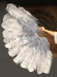 Carica l'immagine nel visualizzatore Galleria, Mix Light gray & gray Advanced XL 2 Layer Ostrich Feather Fan 34''x 60'' - hotfans