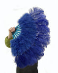 Charger l'image dans la visionneuse de galerie, Beginner Navy Marabou & Ostrich Feather fan 21"x 38" - hotfans