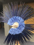 Charger l'image dans la visionneuse de galerie, Navy Marabou & Pheasant Feather Fan 29"x 53" with Travel leather Bag - hotfans