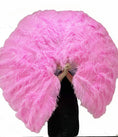 Bild in Galerie-Betrachter laden, Pink Professional Triple Layers Ostrich Feather Fan 34"x 65" - hotfans