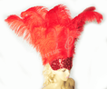 Load image into Gallery viewer, Red Showgirl Open Face Ostrich feather Headdress - hotfans