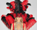 Bild in Galerie-Betrachter laden, Red & black Ostrich Feather Open Face Headdress & backpiece Set - hotfans
