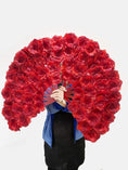 Load image into Gallery viewer, fake red mix Burgundy rose petals fan - hotfans