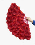 Load image into Gallery viewer, fake red mix Burgundy rose petals fan - hotfans