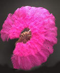 Load image into Gallery viewer, Beginner Dark pink Marabou & Ostrich Feather fan 21"x 38" - hotfans