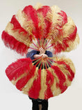Bild in Galerie-Betrachter laden, Single layer mix red & wheat Beginner’s Ostrich Feather Fan 25"x 45" - hotfans