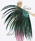 Carica l'immagine nel visualizzatore Galleria, Forest Green Luxury Tall huge Pheasant Feather Fan 37"x 69" - hotfans