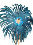 Carica l'immagine nel visualizzatore Galleria, Teal artistic huge Tall Pheasant Feather fan 38"x 80" - hotfans