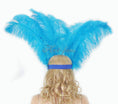 Bild in Galerie-Betrachter laden, turquoise Showgirl Open Face Ostrich feather Headdress - hotfans