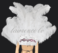 ギャラリービューアーに画像を読み込み、 white Ostrich Feather Open Face Headdress & backpiece Set - hotfans