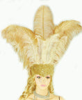 Load image into Gallery viewer, Wheat Showgirl Open Face Ostrich feather Headdress - hotfans