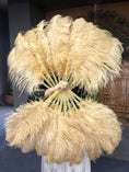 Carica l'immagine nel visualizzatore Galleria, A pair Single layer wheat Beginner’s Ostrich Feather Fan - hotfans