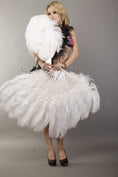 Load image into Gallery viewer, White intermediate 2 layers Ostrich Feather Fan 30"x 54" - hotfans