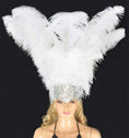 Load image into Gallery viewer, white Showgirl Open Face Ostrich feather Headdress - hotfans