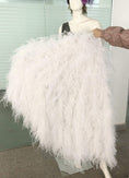 Charger l'image dans la visionneuse de galerie, Burlesque Fluffy white Waterfall Fan Ostrich Feathers Boa Fan 42"x 78" - hotfans