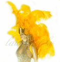Load image into Gallery viewer, Golden Yellow Ostrich Feather Open Face Headdress & backpiece Set - hotfans