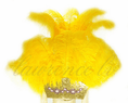 Load image into Gallery viewer, Golden Yellow Ostrich Feather Open Face Headdress & backpiece Set - hotfans