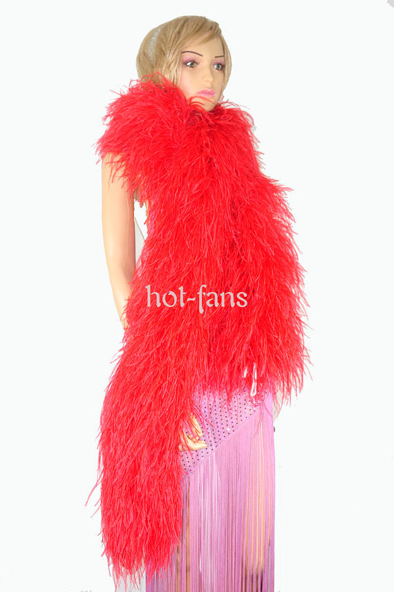 3 ply 72 Red Ostrich Feather Boa –