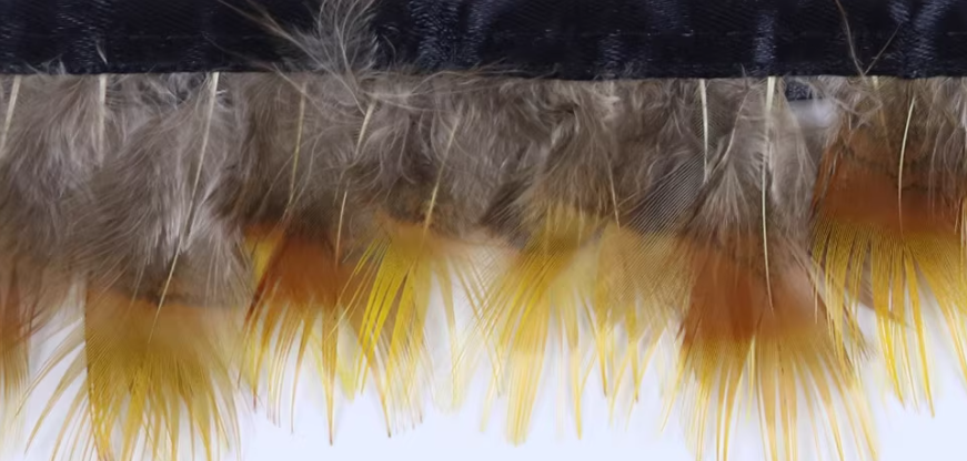 Natural Yellow Golden Pheasant Feather Trim Fringe