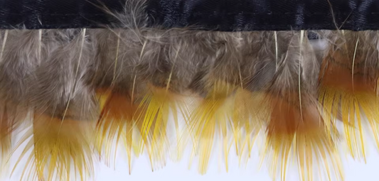 Natural Yellow Golden Pheasant Feather Trim Fringe