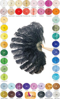 Load image into Gallery viewer, Custom colors Advanced 180 DEGREE FULL OPEN XL 2 layers Ostrich Feather Fan 34"x 68"
