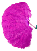 Load image into Gallery viewer, Professional Triple Layers Ostrich Feather Fan 180 degree 35"x 69"
