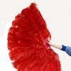 A pair 3 Layers Ostrich Feather Fan 68" Full open 180 degree.