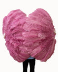 Load image into Gallery viewer, fuchsia Professional Triple Layers Ostrich Feather Fan 34"x 65"
