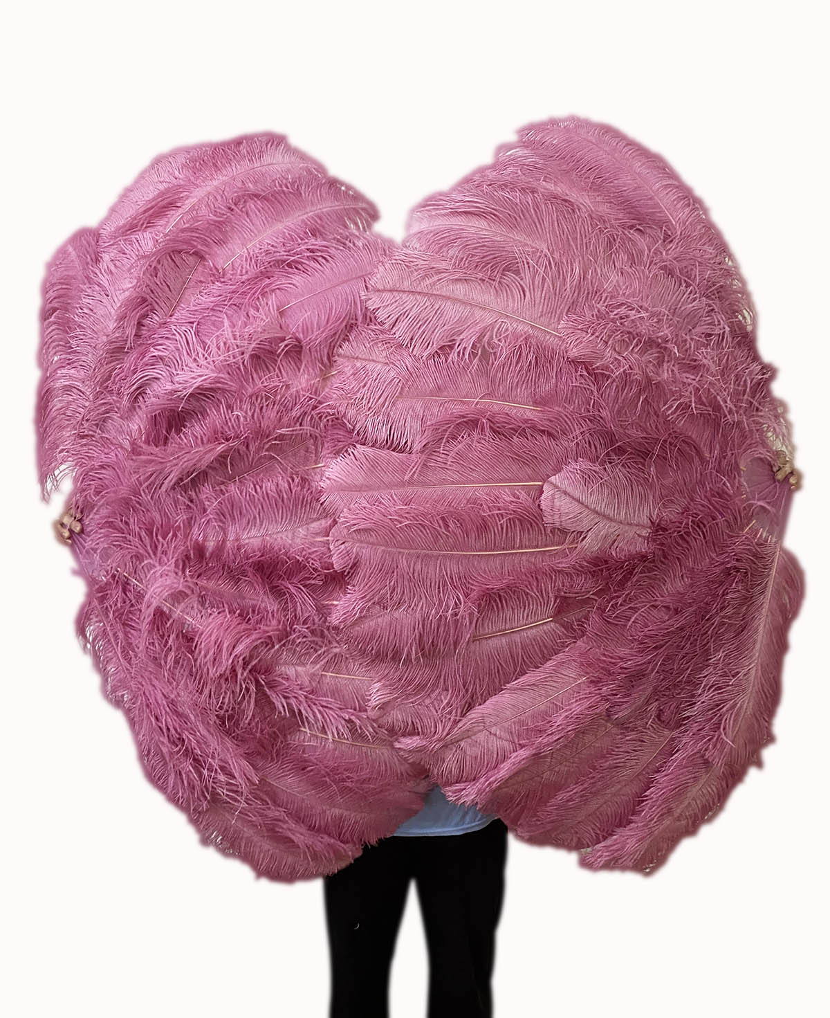 fuchsia Professional Triple Layers Ostrich Feather Fan 34"x 65"