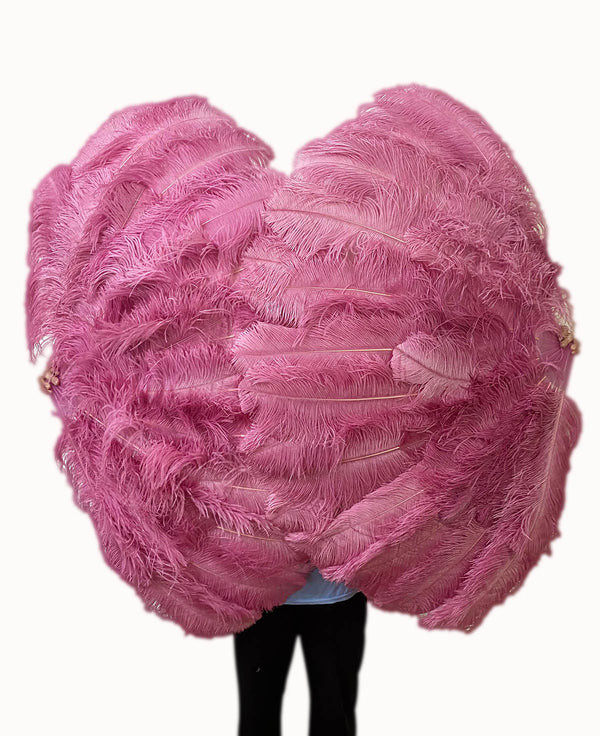 fuchsia Professional 3 Layers Ostrich Feather Fan 34"x 65"