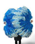 Load image into Gallery viewer, Custom mix color Triple layers Ostrich Feather Fan 34"x 65"
