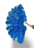 Load image into Gallery viewer, Custom mix color Triple layers Ostrich Feather Fan 34"x 65"
