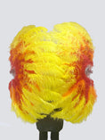 Load image into Gallery viewer, Mix 3 color of A pair 3 Layers Ostrich Feather Fan 68" Full open 180 degree.
