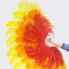 Mezcle 3 colores de un par de 3 capas de abanico de plumas de avestruz de 68 "Abierto por completo 180 grados.