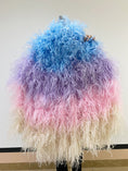 Load image into Gallery viewer, Mix 4 Colors Ombre Dyed Waterfall fan  4 ply Ostrich Feathers boa Fan.
