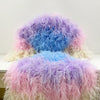 Mix 4 Colors Ombre Dyed Waterfall fan  4 ply Ostrich Feathers boa Fan.