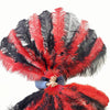 Custom Mix Alternating Color XL 2 Layers Ostrich Feather Fan 34"x60"