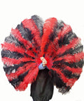 Load image into Gallery viewer, Custom Mix Alternating Color XL 2 Layers Ostrich Feather Fan 34"x60"
