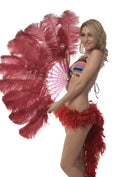 Load image into Gallery viewer, Custom color Single layer Beginner’s Ostrich Feather Fan 25"x 45"
