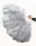 Load image into Gallery viewer, Custom colors Advanced XL 2 Layers Ostrich Feather Fan 34"x 60"
